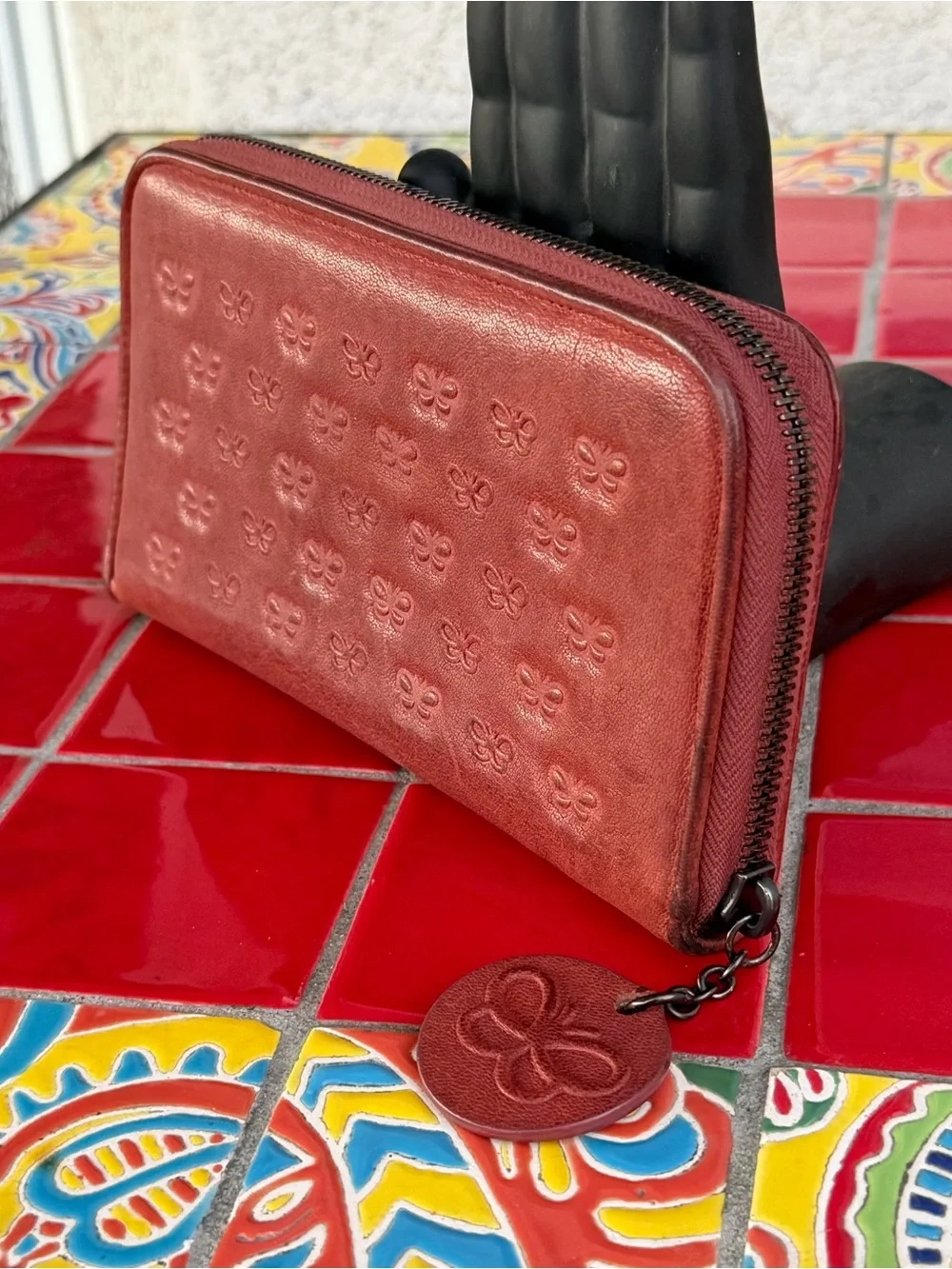 Bottega Veneta Butterfly Motif Lambskin Wallet